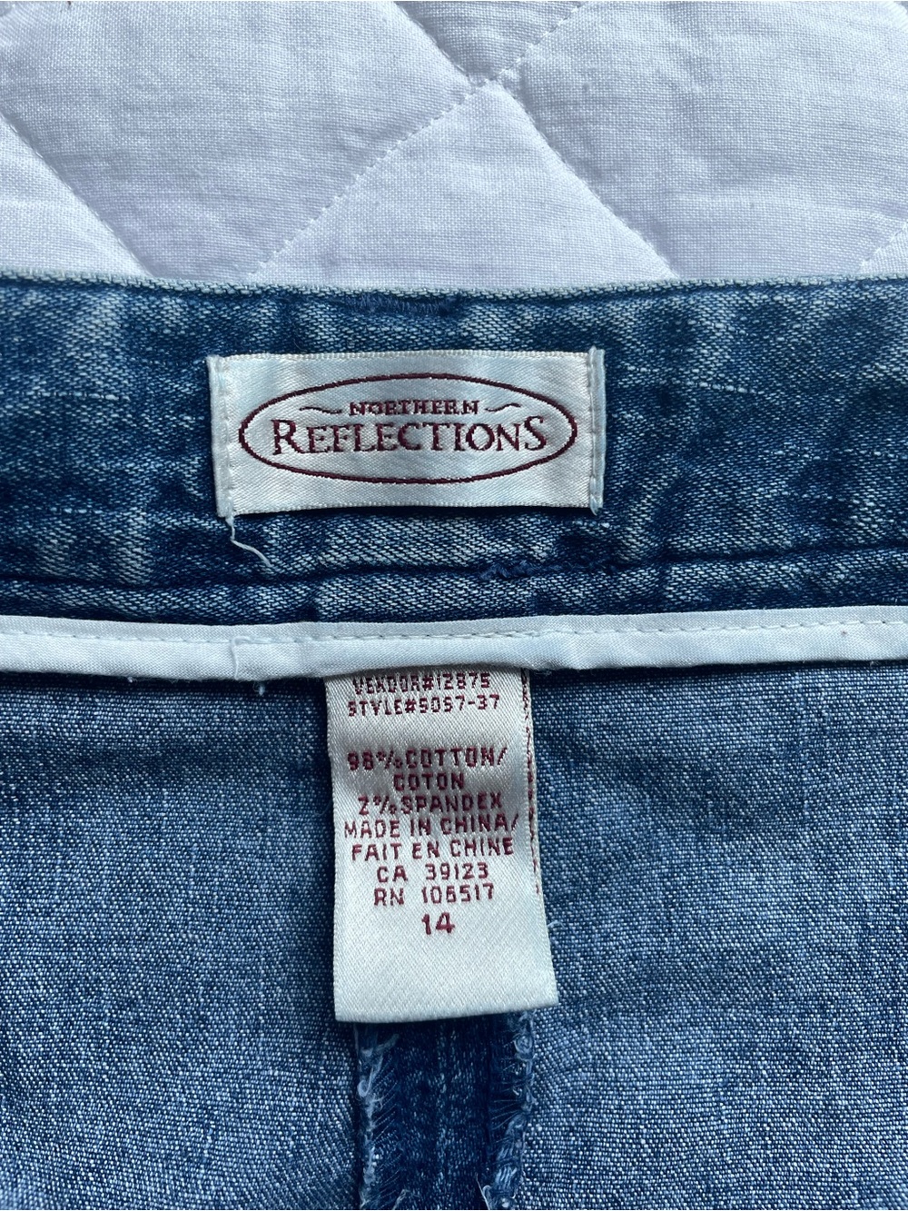 Northern Reflections Blue Denim A-Line Skirt with White Embroidery - Picture 3 of 5